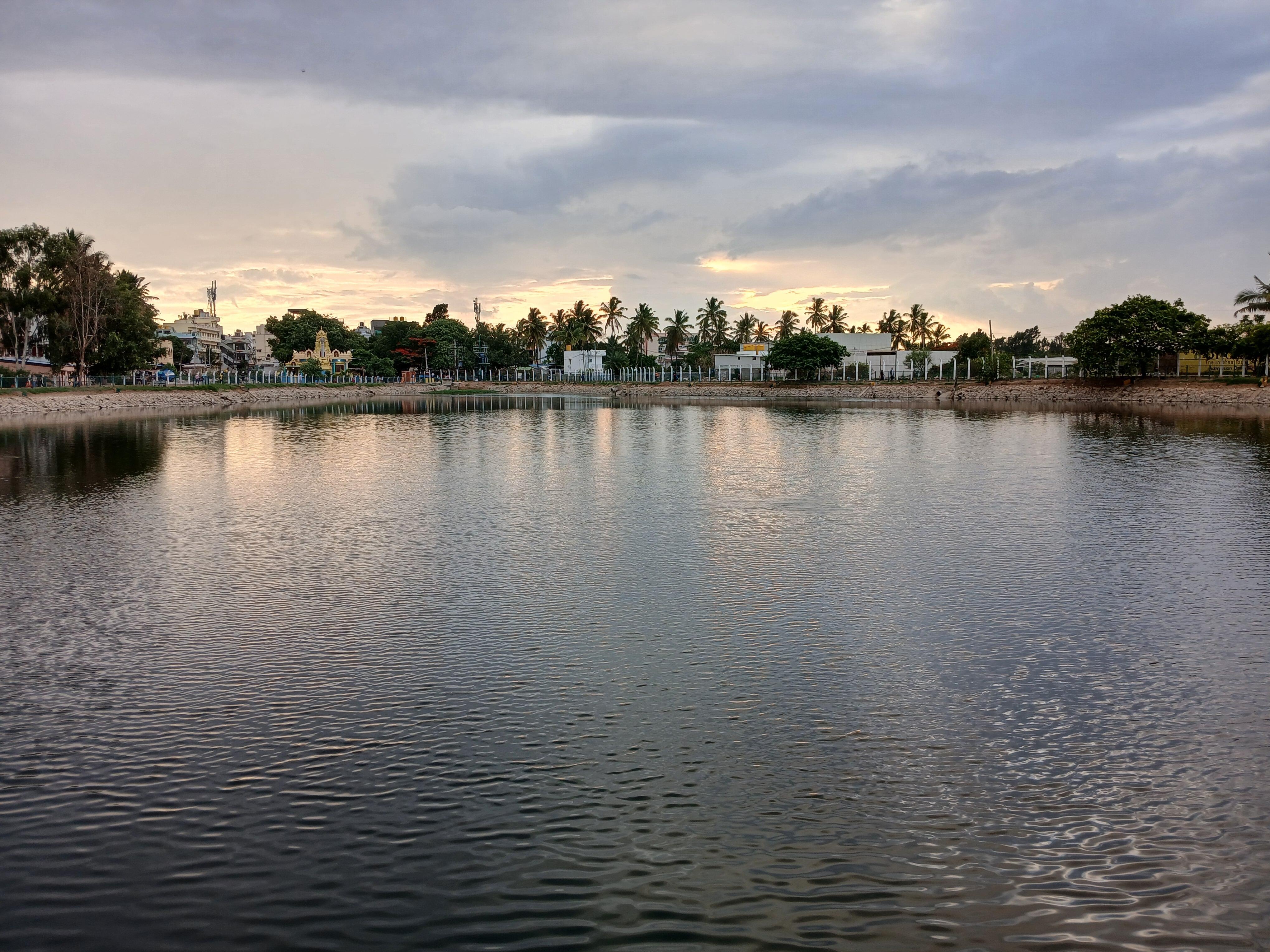 A view of the lake on an evening