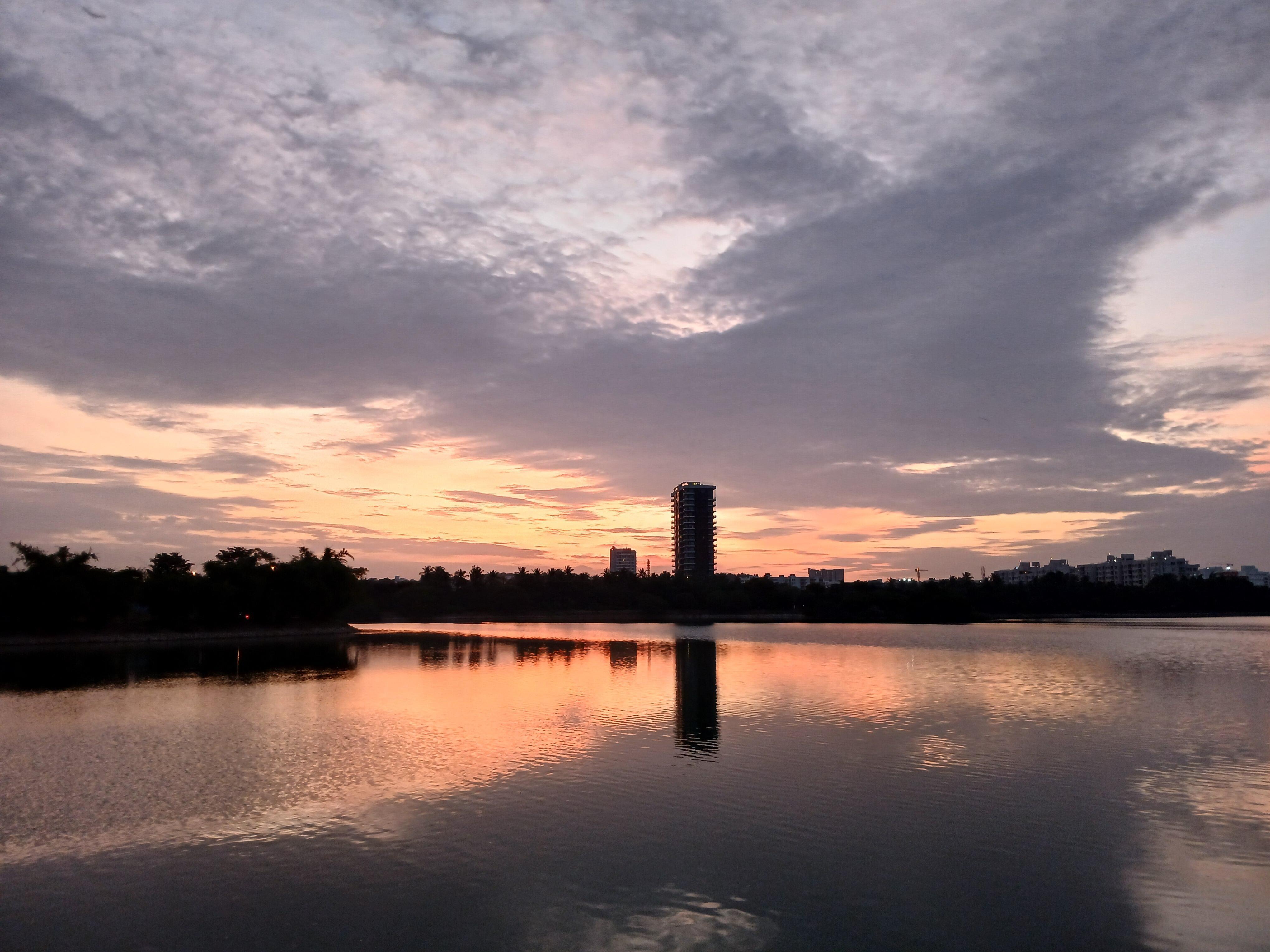 The lake at sunset